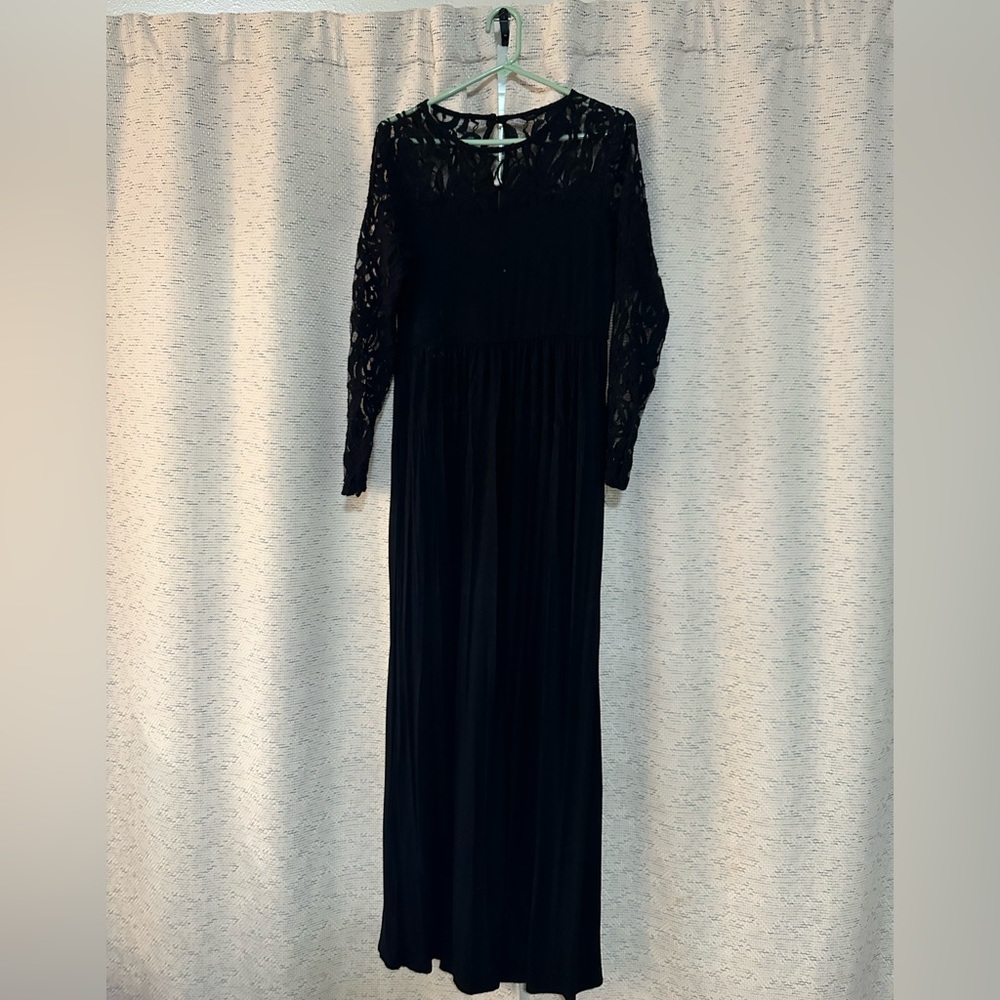 Pink blush floor length maxi maternity dress